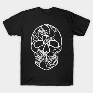 White Roses Skull T-Shirt